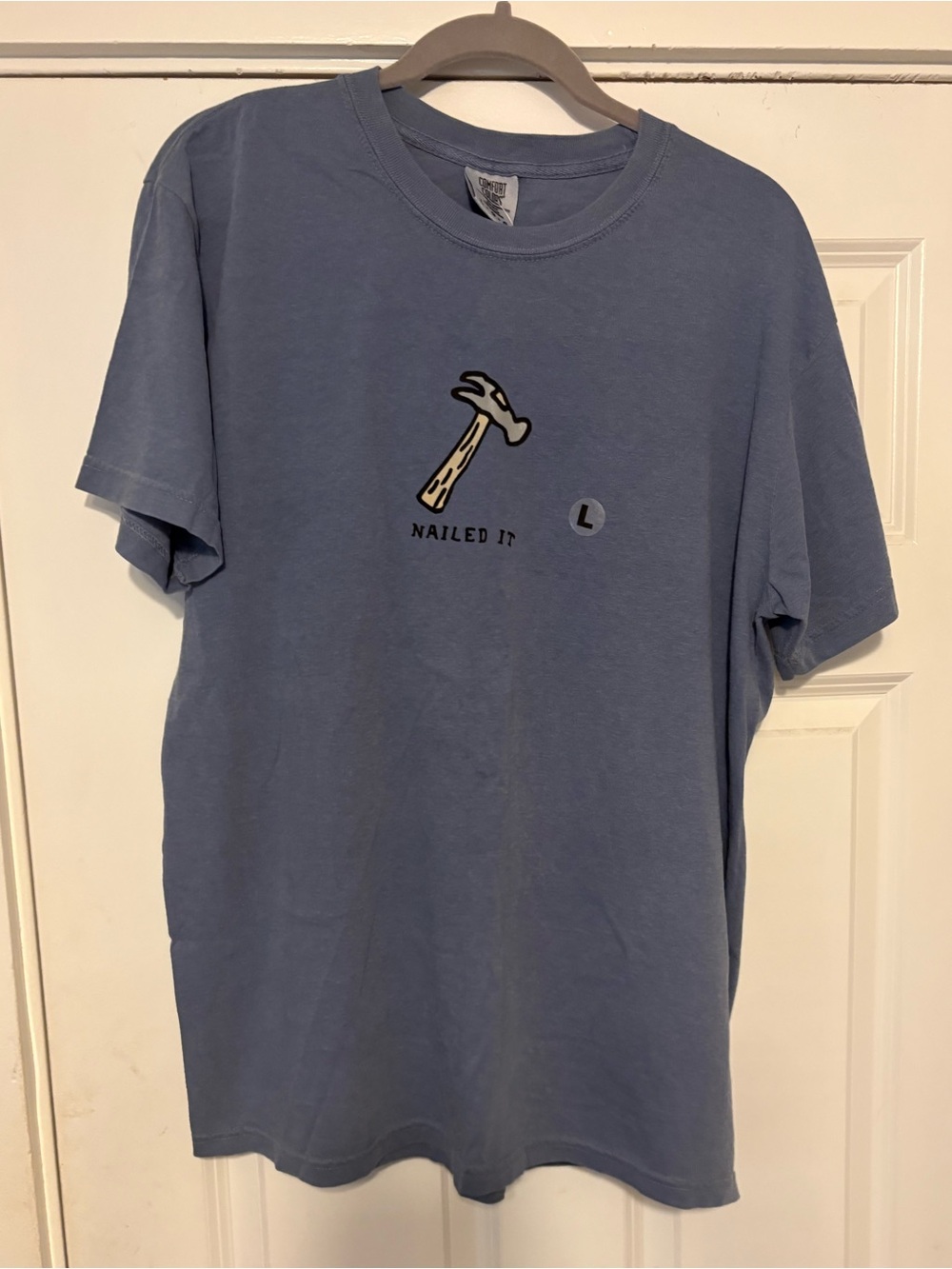 Nailed It Hammer Graphic Short-Sleeve Shirt - Dusty Blue